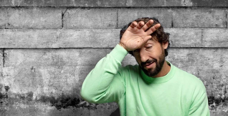 a man looking stressed